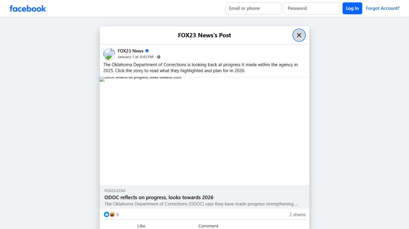 FOX23 News - The Oklahoma Department of Corrections is... Facebook